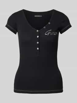 Guess T-shirt met labelprint model 'HENLEY'