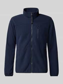 Lerros Fleecejack met opstaande kraag en labeldetail