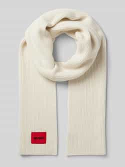 Hugo Boss Geribbeld Rood Logosjaal Beige Unisex