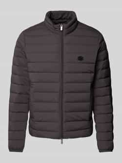 Emporio Armani Donkergrijze donsjas met logo Brown Heren