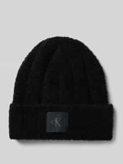 CK Calvin Klein Beanie in bouclélook met labelpatch