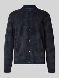 Christian Berg Men Regular fit gebreid jack met platte kraag