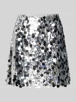 Gestuz Zilveren Pailletten Mini Rok Gray Dames