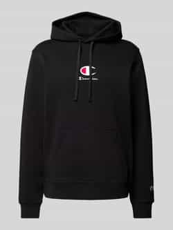 Champion Hoodie Slim Fit Geborstelde Fleece Black Heren