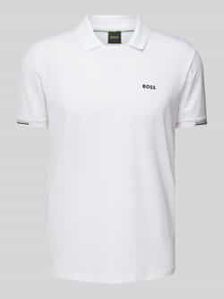 BOSS Green Slim fit poloshirt met labelopschrift model 'Palle Mesh'