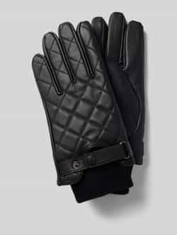 Barbour Handschoenen van echt leer met ribgebreide boordjes