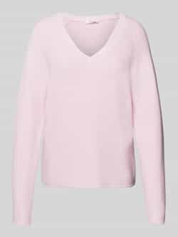 S.Oliver RED LABEL Comfort fit gebreide pullover van katoenmix met V-hals