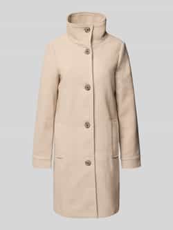 Tom Tailor Regular fit wollen lange jas met visgraatmotief