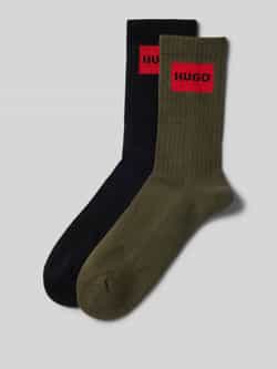 HUGO underwear Sokken 2P QS RIB LAB COL CC met gebreid hugo boss logo (2 paar Set van 2)