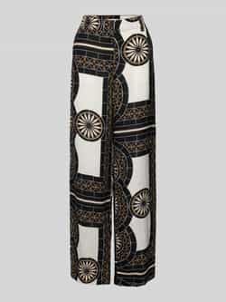 Marc O'Polo Loose fit linnen broek met all-over motief
