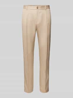 JOOP! Collection Slim fit bandplooibroek met riemlussen model 'Lester'