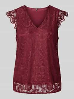 Pieces Regular fit blouseshirt met kant model 'OLLINE'