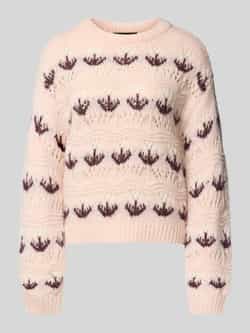 Vero Moda Regular fit gebreide pullover met broderie anglaise model 'IDELLE'