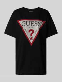 Guess T-shirt met strass-steentjes model 'SHINY TRIANGLE'