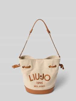 Liu Jo White Bucket bag met labelstitching model 'BENA'