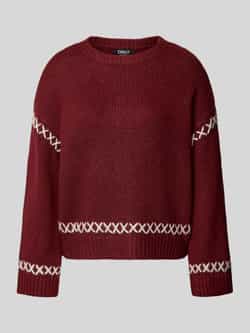 Only Comfort fit gebreide pullover met contrastdetails model 'AMANDA LIFE'