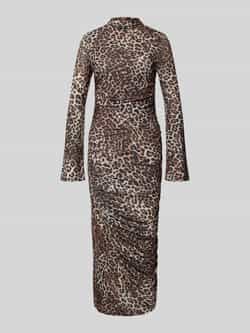 HUGO Slim fit midi-jurk van elastische mesh-crêpe