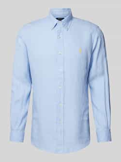 Polo Ralph Lauren Custom fit linnen overhemd met labelstitching