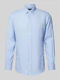 Polo Ralph Lauren Lichtblauwe Linnen Overhemd Button-Down Blue Heren