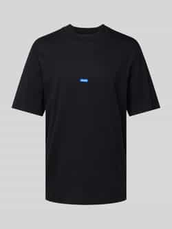 Hugo Blue T-shirt met labelstitching model 'Nieros'