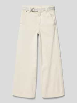 S.Oliver wide leg broek beige Meisjes Stretchkatoen Effen 104