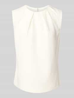 S.Oliver BLACK LABEL Regular fit top van een viscosemix met plooien op de hals