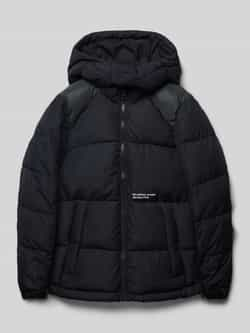 JACK & JONES JUNIOR gewatteerde winterjas JCOAERO met tekst zwart