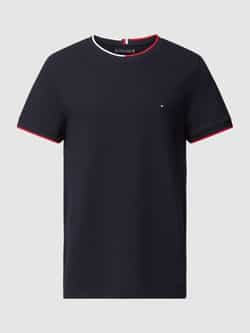 Tommy Hilfiger Stretch Piqué Katoenen T-shirt Blauw Blue Heren