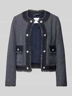 S.Oliver BLACK LABEL jasje met pied de poule print marine