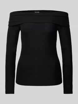 Pieces Slim fit shirt met lange mouwen glittereffect en off shoulder-mouwen model 'SANDRA'