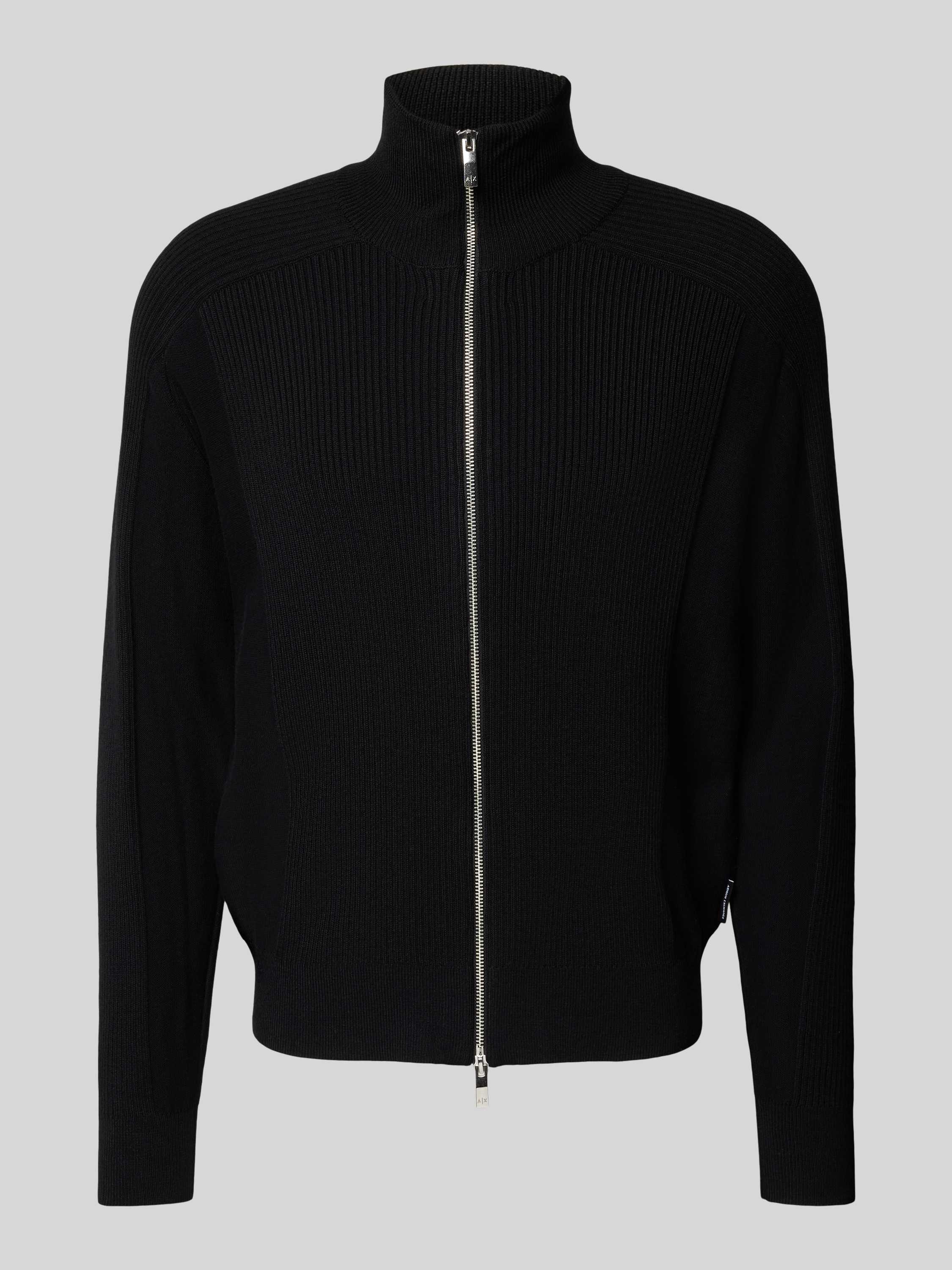 Armani Exchange Zwarte Cardigan met Raglanmouwen Black Heren