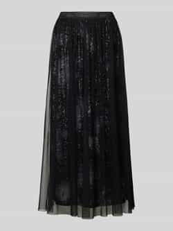Liu Jo Lange Jersey Rok met Tule Detail Black Dames
