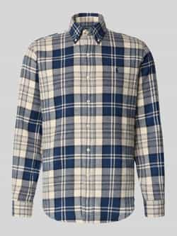 Ralph Lauren Flanellen Shirt Ruiten Offwhite Marineblauw Multicolor Heren