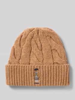 Polo Ralph Lauren Wollen muts met motiefstitching model 'FALL BEAR'