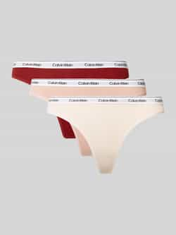 Calvin Klein Underwear String met elastische band met label in een set van 3 stuks model 'MODERN'