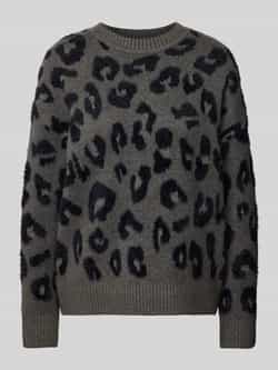 Only Comfort fit gebreide pullover met zachte luipaardprint model 'SARA'
