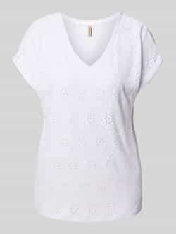 Soyaconcept T-shirt met broderie anglaise model 'INGELA'