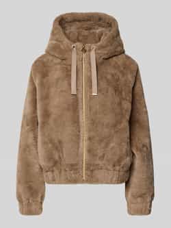 S.Oliver BLACK LABEL Regular fit jack van imitatiebont met capuchon