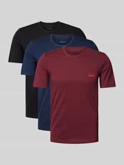 HUGO Regular fit T-shirt met labelprint in een set van 3 stuks