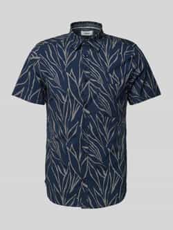 S.Oliver RED LABEL Slim fit overhemd met korte mouwen van katoenmix