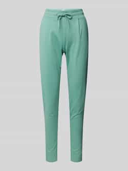 Ichi Slim fit bandplooibroek met elastische band model 'KATE'