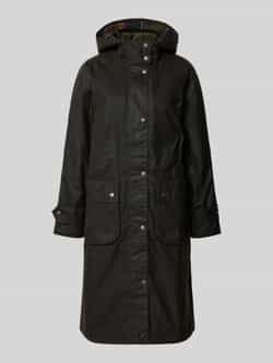 Barbour Regular fit gewaxte lange jas in 2-in-1-look met afneembare capuchon model 'LONG CANNICH'