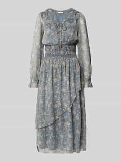 Pepe Jeans Getailleerde chiffon jurk met all-over bloemenmotief model 'LIVY DRESS'