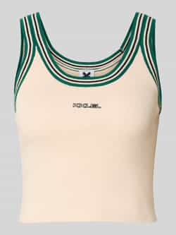 Karo Kauer Korte slim fit tanktop met kasjmier