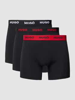 HUGO CLASSIFICATION Boxershort met elastische band met label in een set van 3 stuks