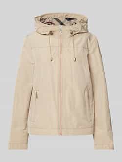 Gil Bret Zomerjas met capuchon en geruite details Beige Dames