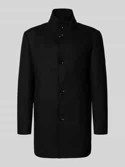 Strellson Regular fit lange wollen jas met opstaande kraag met knoopsluiting model 'FINCHLEY'