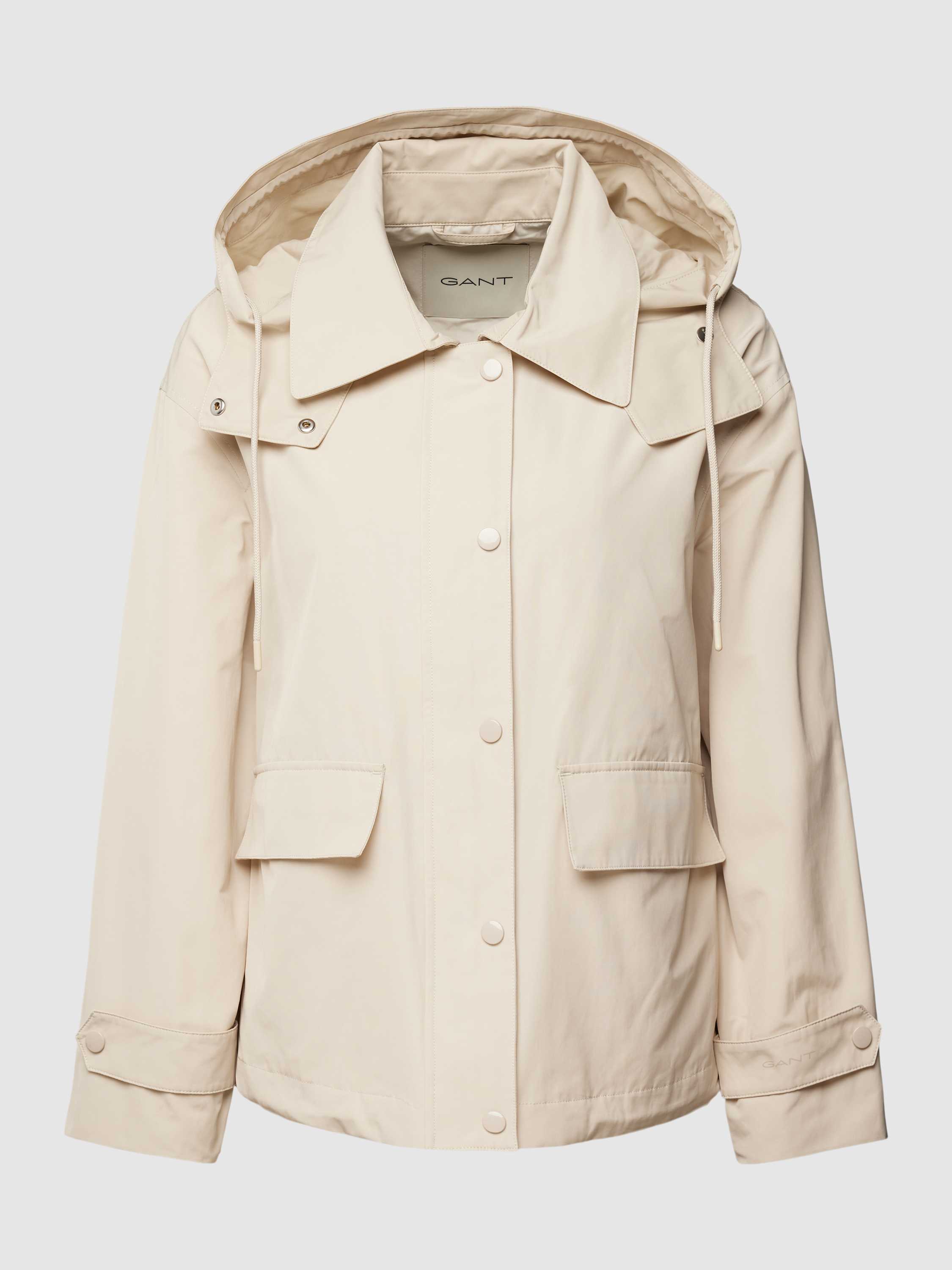 Gant Windjack NorHeren pasvorm Heuplengte Volledig gevoerd Waterafstotend Beige Dames