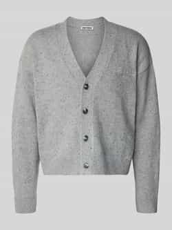 REVIEW Gebreid jack met V-hals en labelstitching