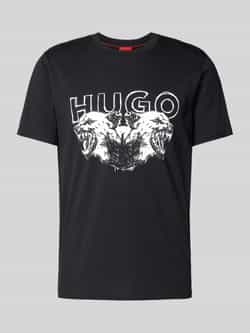 HUGO T-shirt met label- en motiefprint model 'Durro'